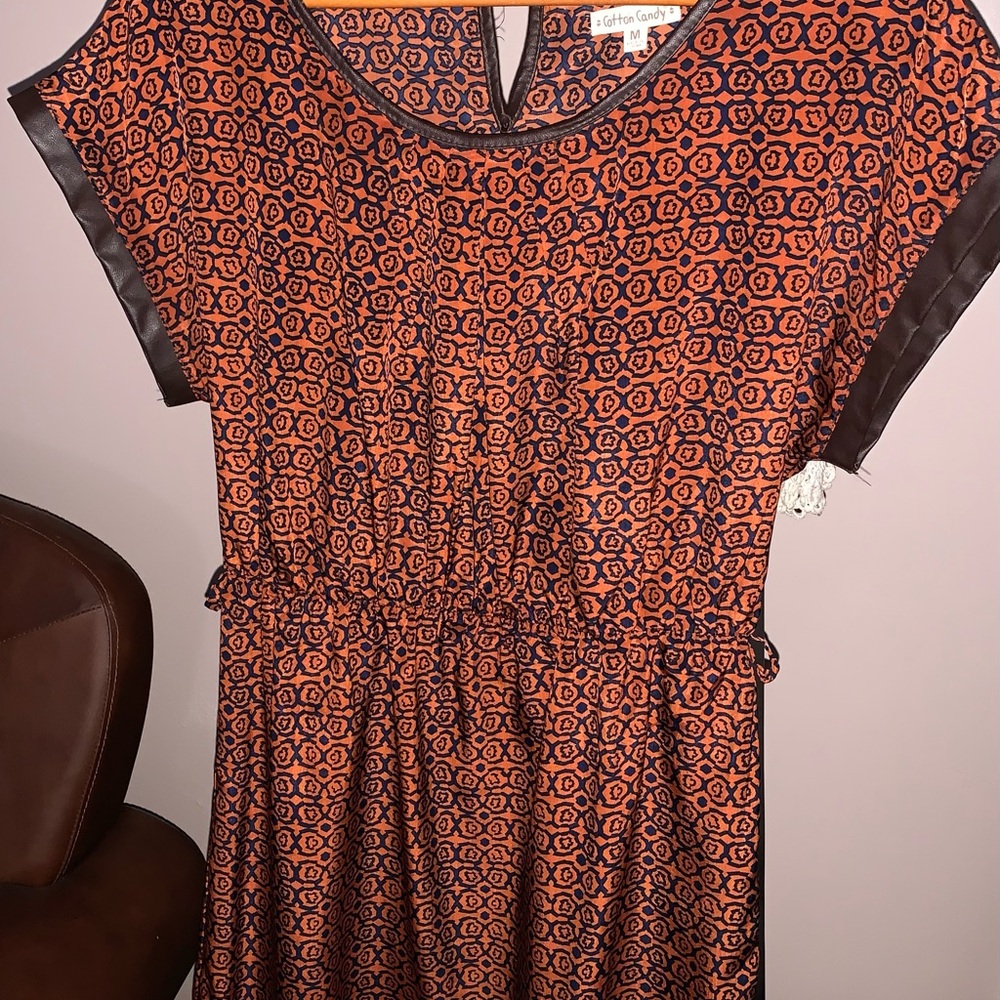 Cotton Candy Amber Brown Navy Midi Sundress